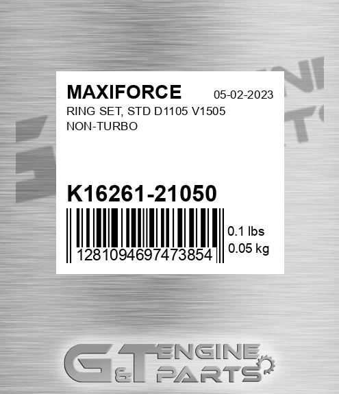 K16261-21050 Ring Set, Std D1105 V1505 Non-turbo for MAXIFORCE