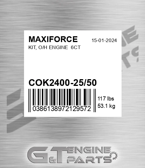 COK2400-25/50 Kit, O/h Engine 6ct for MAXIFORCE