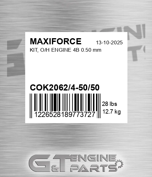 COK2062/4-50/50 Kit, O/h Engine 4b 0.50 Mm for MAXIFORCE