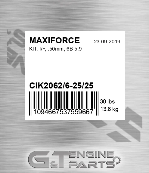 CIK2062/6-25/25 Kit, I/f, .50mm, 6b 5.9 for MAXIFORCE