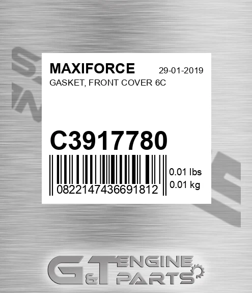 C3917780 Gasket, Front Cover 6c for MAXIFORCE