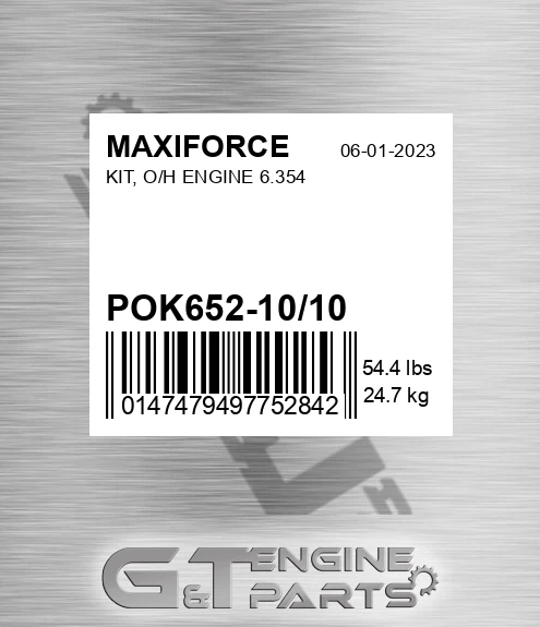 POK652-10/10 Kit, O/h Engine 6.354 for MAXIFORCE