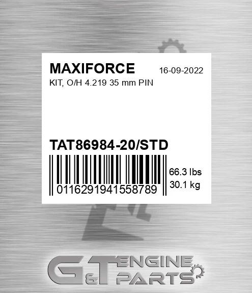 TAT86984-20/STD Kit, O/h 4.219 35 Mm Pin for MAXIFORCE