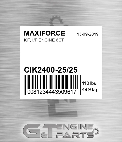 CIK2400-25/25 Kit, I/f Engine 6ct for MAXIFORCE