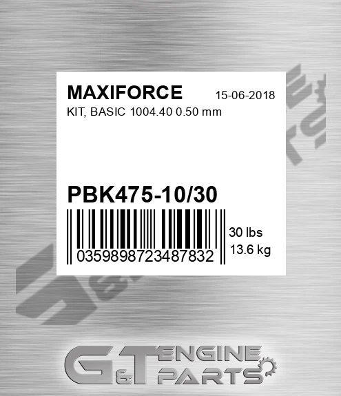 PBK475-10/30 Kit, Basic 1004.40 0.50 Mm for MAXIFORCE