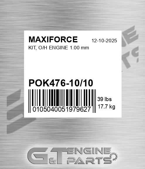 POK476-10/10 Kit, O/h Engine 1.00 Mm for MAXIFORCE