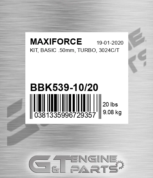 BBK539-10/20 Kit, Basic .50mm, Turbo, 3024c/t for MAXIFORCE