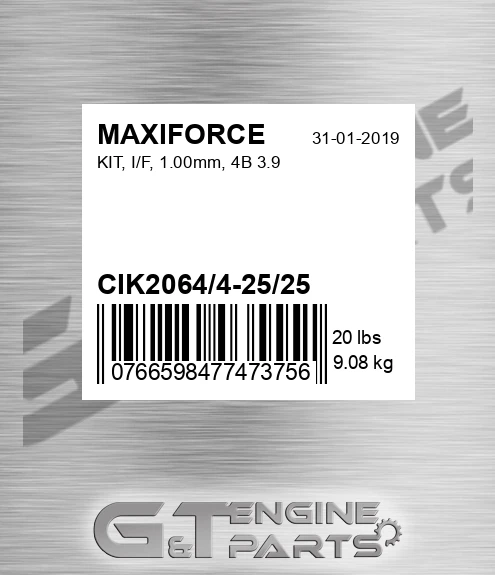 CIK2064/4-25/25 Kit, I/f, 1.00mm, 4b 3.9 for MAXIFORCE