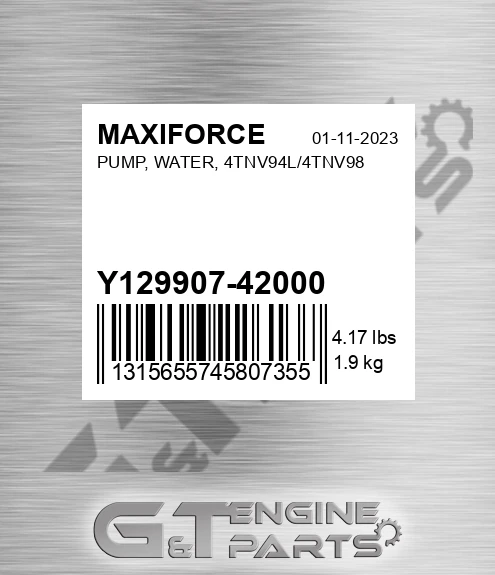 Y129907-42000 Pump, Water, 4tnv94l/4tnv98