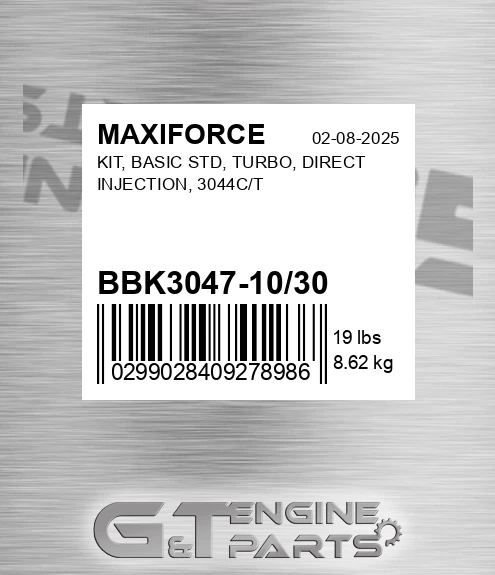 BBK3047-10/30 Kit, Basic Std, Turbo, Direct Injection, 3044c/t for MAXIFORCE