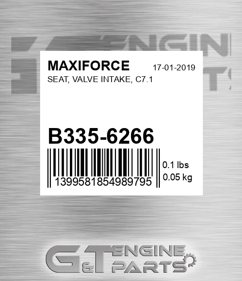 B335-6266 Seat, Valve Intake, C7.1 for MAXIFORCE