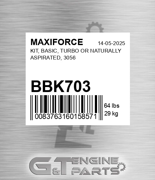 BBK703 Kit, Basic, Turbo Or Naturally Aspirated, 3056 for MAXIFORCE