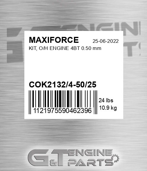 COK2132/4-50/25 Kit, O/h Engine 4bt 0.50 Mm for MAXIFORCE