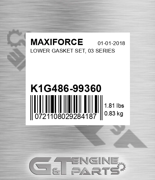 K1G486-99360 Lower Gasket Set, 03 Series for MAXIFORCE