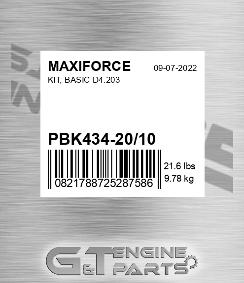 PBK434-20/10 Kit, Basic D4.203 for MAXIFORCE