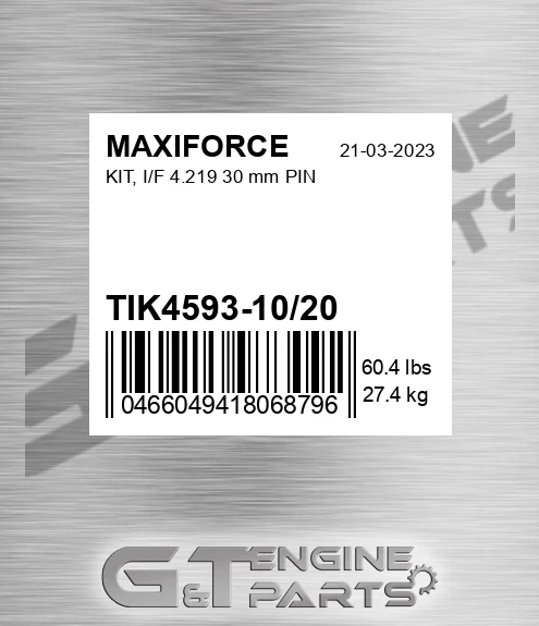 TIK4593-10/20 Kit, I/f 4.219 30 Mm Pin for MAXIFORCE