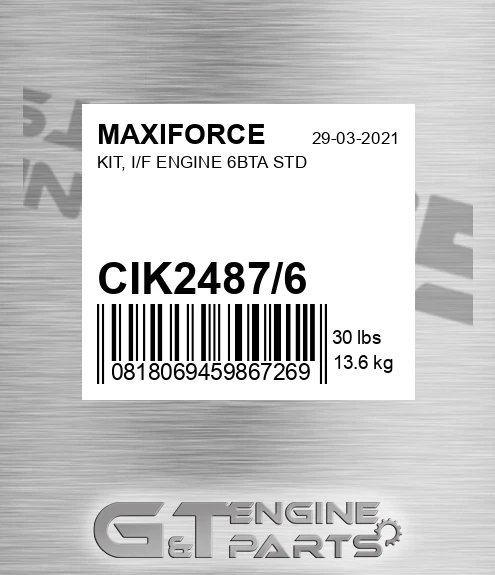 CIK2487/6 Kit, I/f Engine 6bta Std for MAXIFORCE