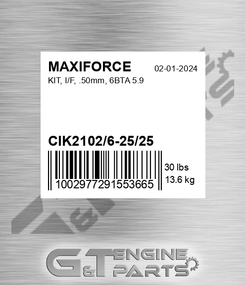 CIK2102/6-25/25 Kit, I/f, .50mm, 6bta 5.9 for MAXIFORCE