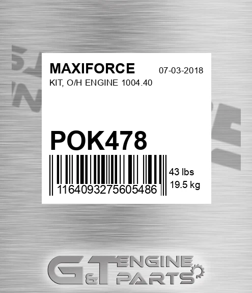 POK478 Kit, O/h Engine 1004.40 for MAXIFORCE