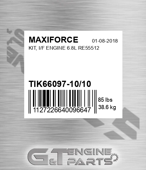 TIK66097-10/10 Kit, I/f Engine 6.8l Re55512 for MAXIFORCE