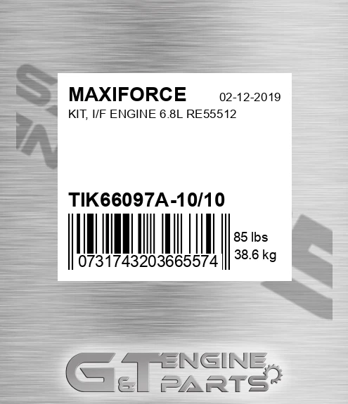 TIK66097A-10/10 Kit, I/f Engine 6.8l Re55512 for MAXIFORCE