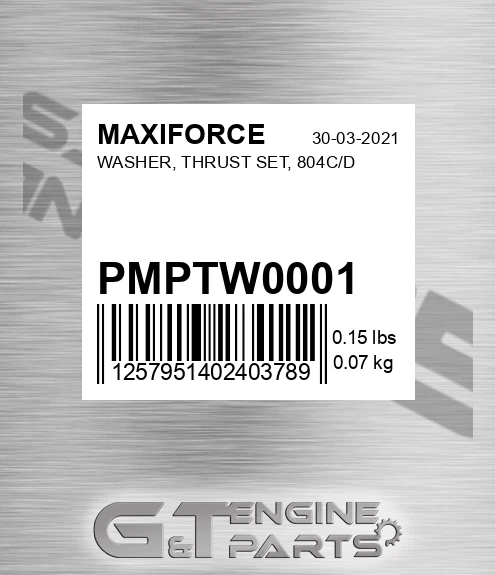 PMPTW0001 Washer, Thrust Set, 804c/d for MAXIFORCE