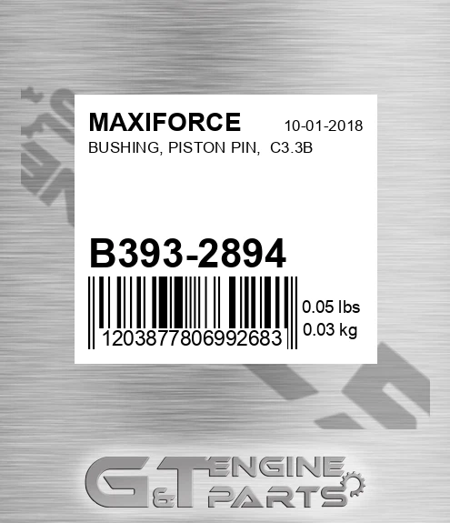 B393-2894 Bushing, Piston Pin, C3.3b for MAXIFORCE