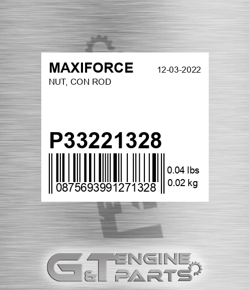 P33221328 Nut, Con Rod for MAXIFORCE