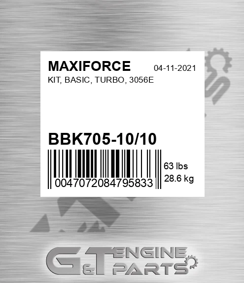 BBK705-10/10 Kit, Basic, Turbo, 3056e for MAXIFORCE
