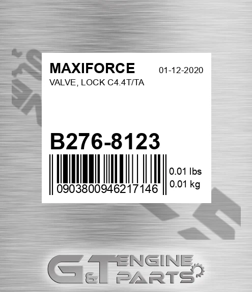 B276-8123 Valve, Lock C4.4t/ta for MAXIFORCE