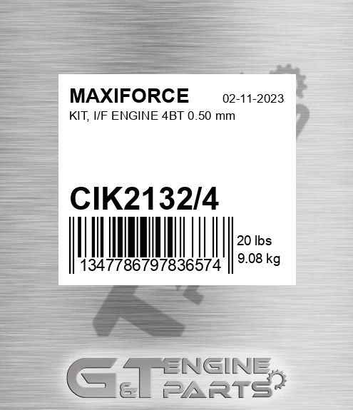 CIK2132/4 Kit, I/f Engine 4bt 0.50 Mm for MAXIFORCE