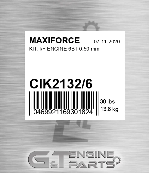 CIK2132/6 Kit, I/f Engine 6bt 0.50 Mm for MAXIFORCE