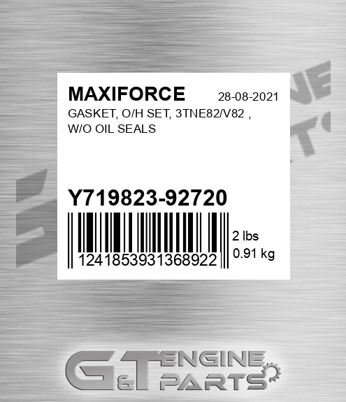 Y719823-92720 Gasket, O/h Set, 3tne82/v82 , W/o Oil Seals for MAXIFORCE