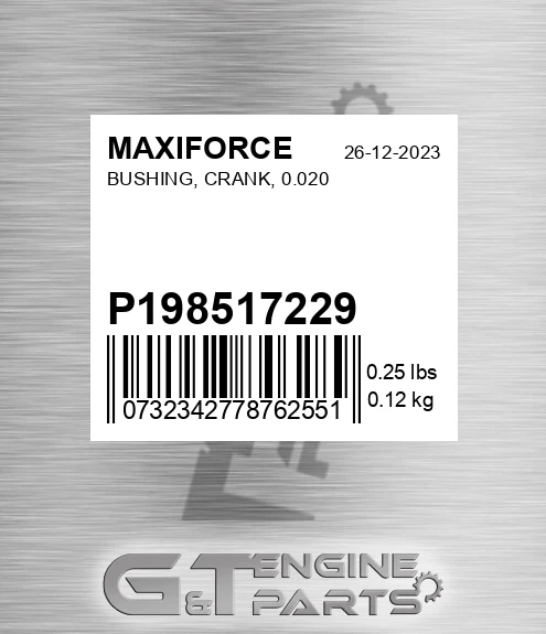 P198517229 Bushing, Crank, 0.020 for MAXIFORCE