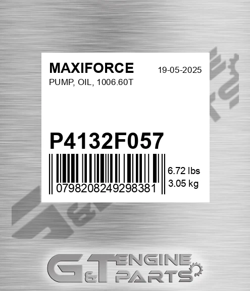 P4132F057 Pump, Oil, 1006.60t for MAXIFORCE