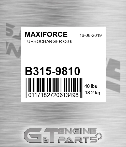 B315-9810 Turbocharger C6.6 for MAXIFORCE