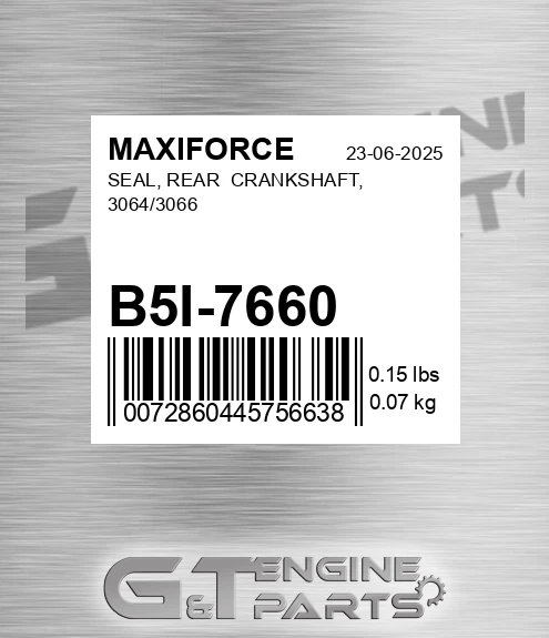 B5I-7660 Seal, Rear Crankshaft, 3064/3066 for MAXIFORCE