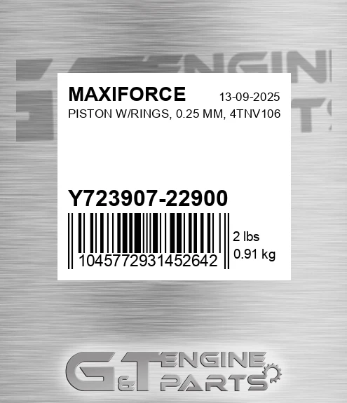 Y723907-22900 Piston W/rings, 0.25 Mm, 4tnv106 for MAXIFORCE