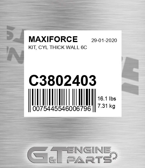C3802403 Kit, Cyl Thick Wall 6c for MAXIFORCE