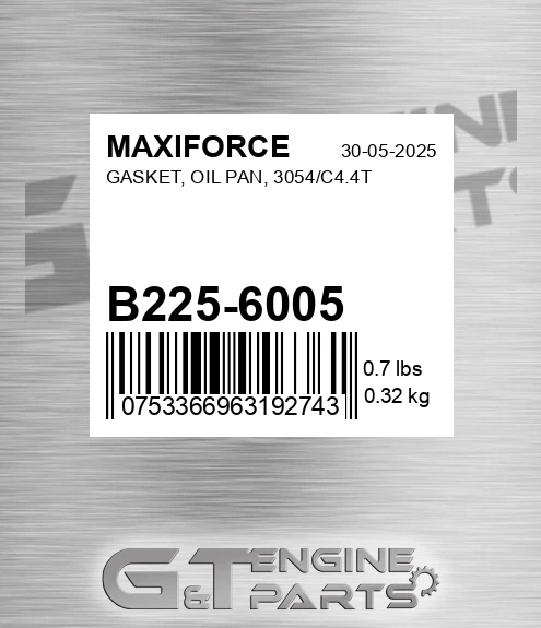 B225-6005 Gasket, Oil Pan, 3054/c4.4t for MAXIFORCE
