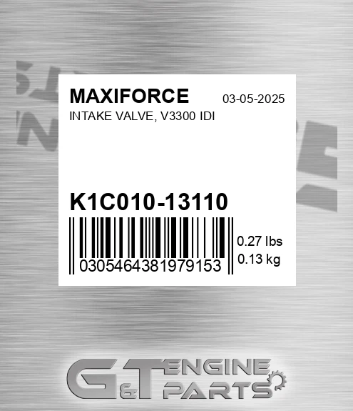 K1C010-13110 Intake Valve, V3300 Idi for MAXIFORCE