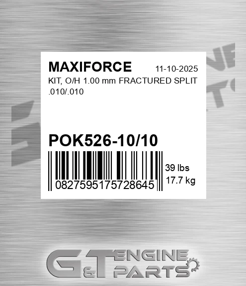 POK526-10/10 Kit, O/h 1.00 Mm Fractured Split .010/.010 for MAXIFORCE