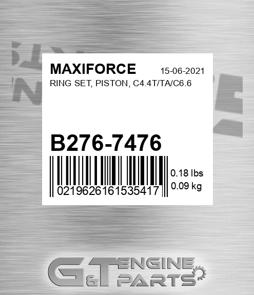 B276-7476 Ring Set, Piston, C4.4t/ta/c6.6 for MAXIFORCE