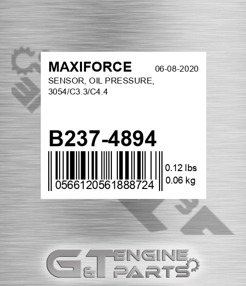 B237-4894 Switch, Oil Pressure, 3054/c3.3/c4.4 for MAXIFORCE