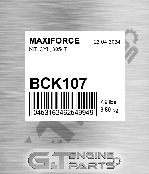BCK107 Kit, Cyl, 3054t for MAXIFORCE