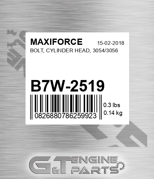 B7W-2519 Bolt, Cylinder Head, 3054/3056 for MAXIFORCE