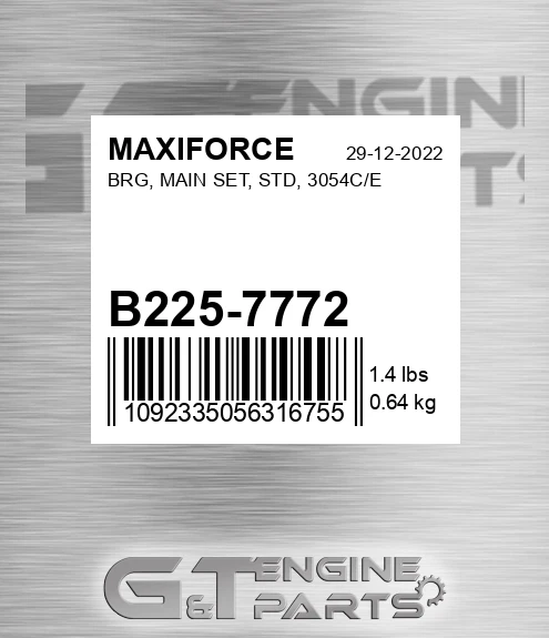B225-7772 Brg, Main Set, Std, 3054c/e for MAXIFORCE