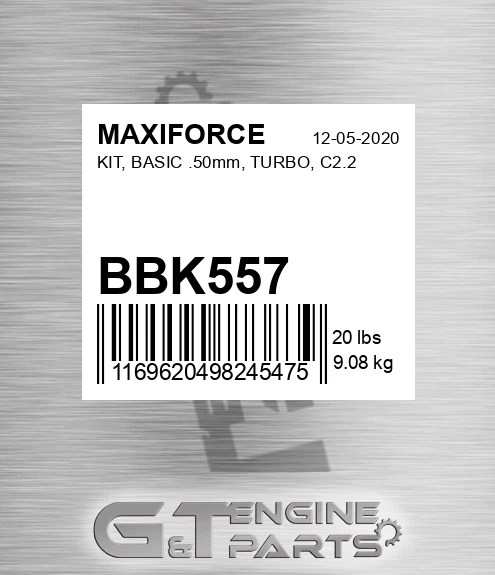 BBK557 Kit, Basic .50mm, Turbo, C2.2 for MAXIFORCE