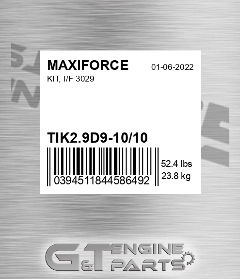 TIK2.9D9-10/10 Kit, I/f 3029 for MAXIFORCE