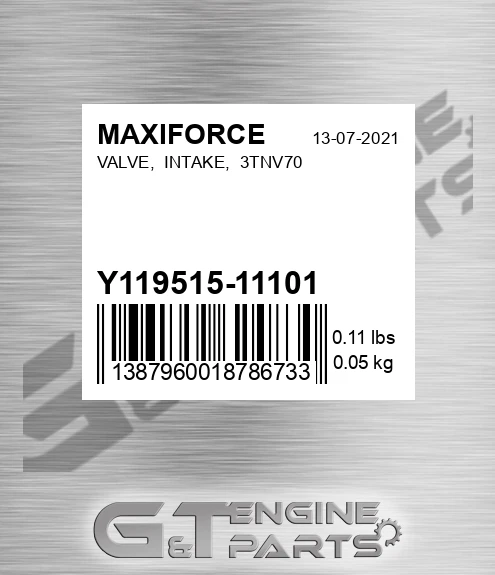 Y119515-11101 Valve, Intake, 3tnv70 for MAXIFORCE
